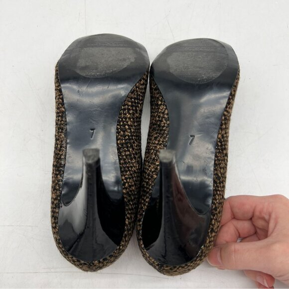 Kelly & Katie Womens Tweed Rose Pumps Sandals Size 7 Brown Classic Party Slip On - Picture 7 of 7